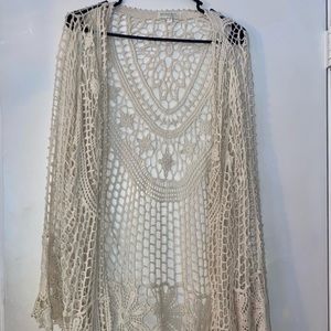 Small Rebellion cream loose cover shawl